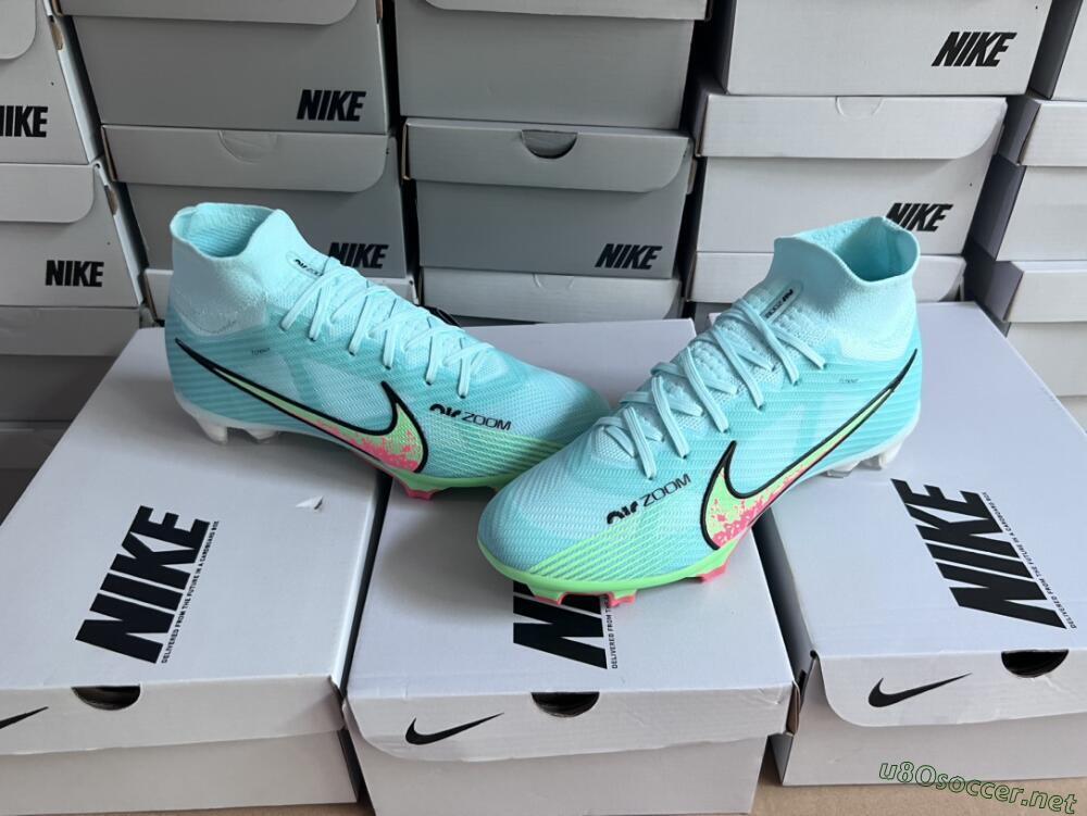 Men's Nike Air Zoom Mercurial Superfly 9 Elite FG Football Boots - Blue/Green/Black