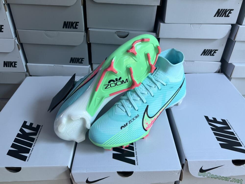 Men's Nike Air Zoom Mercurial Superfly 9 Elite FG Football Boots - Blue/Green/Black