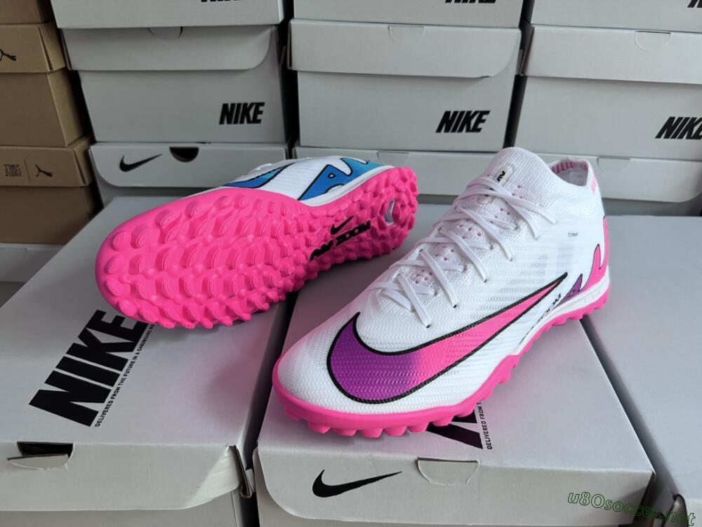 Unisex Nike Mercurial Vapor 15 Elite TF Football Shoes - White/Pink