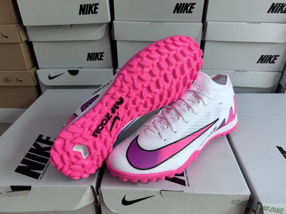 Unisex Nike Mercurial Vapor 15 Elite TF Football Shoes - White/Pink