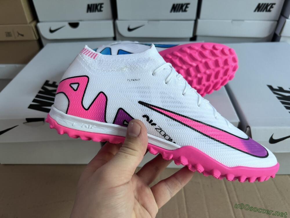 Unisex Nike Mercurial Vapor 15 Elite TF Football Shoes - White/Pink