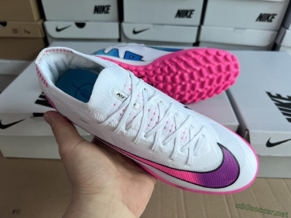 Unisex Nike Mercurial Vapor 15 Elite TF Football Shoes - White/Pink