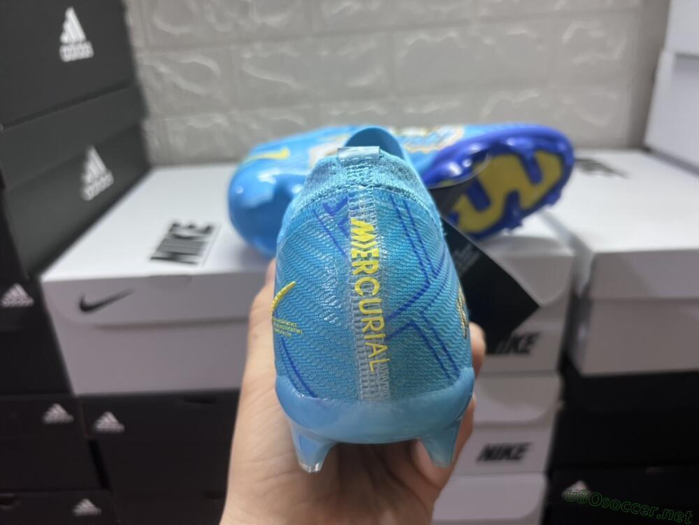 Unisex Kylian Mbappe x Nike Air Zoom Mercurial Vapor 15 Elite FG Football Boots - Blue/Yellow/Black