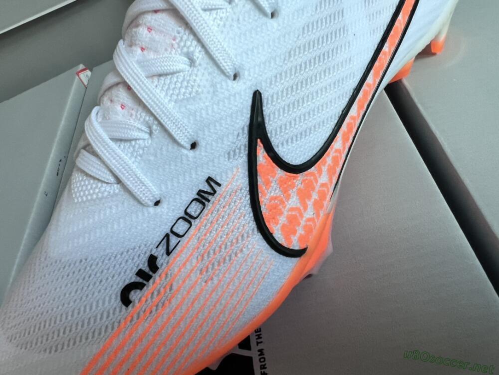 Men's Nike Air Zoom Mercurial Superfly 9 Elite FG Football Boots - White/Orange/Black