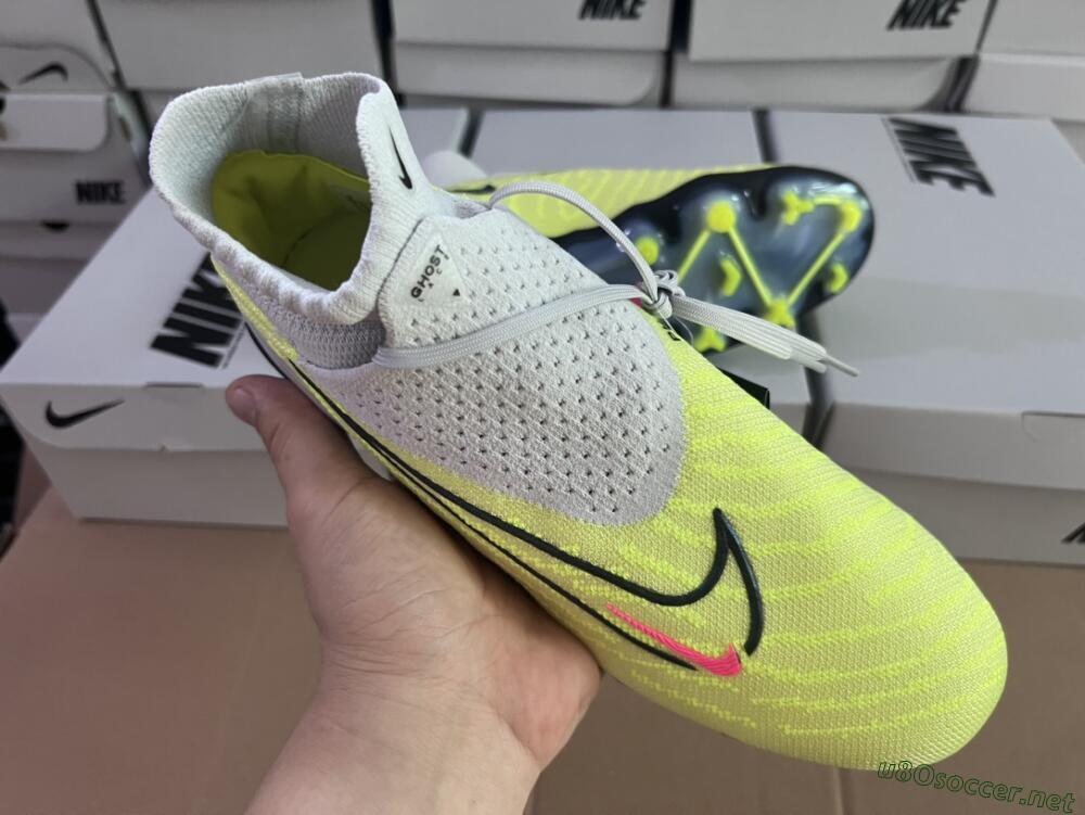 Men's Nike Phantom GX Elite FG Football Boots - Grey/Green/Pink