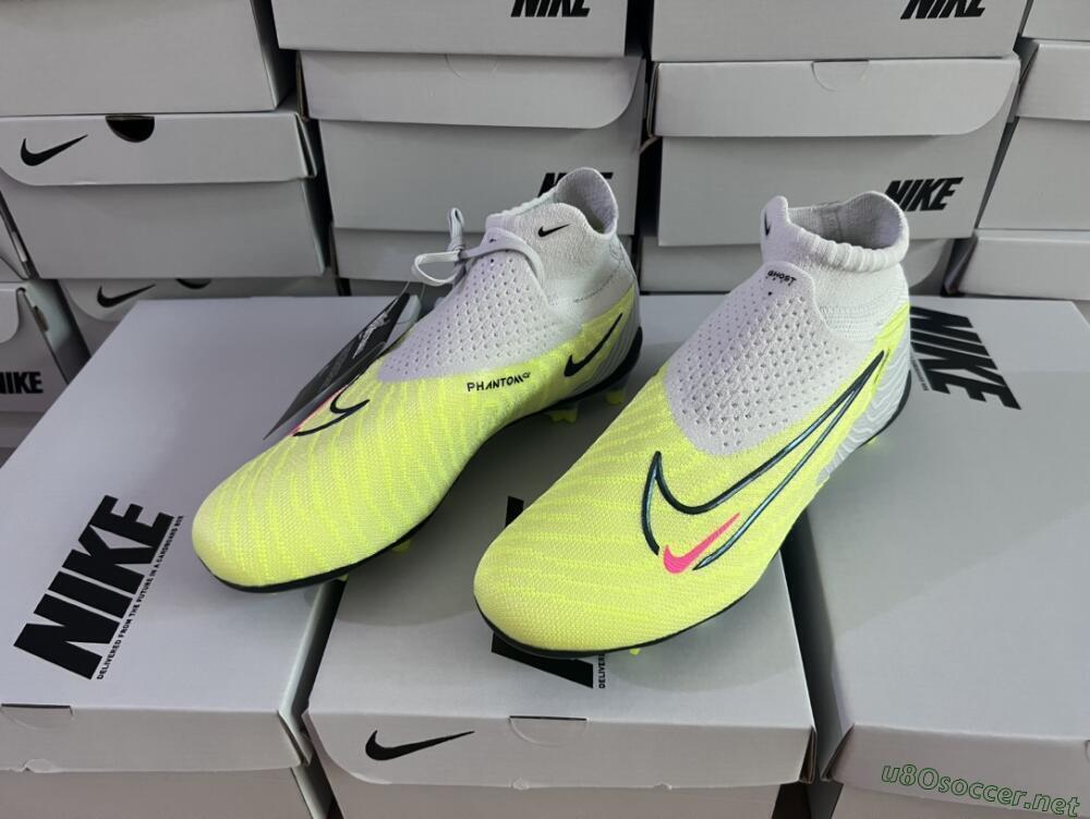 Men's Nike Phantom GX Elite FG Football Boots - Grey/Green/Pink