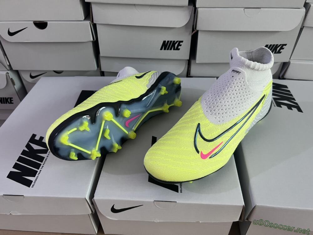 Men's Nike Phantom GX Elite FG Football Boots - Grey/Green/Pink