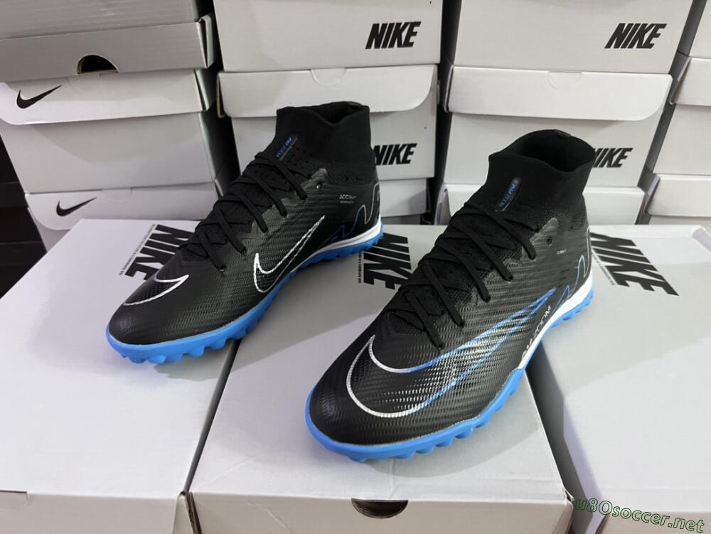 Unisex Nike Mercurial Superfly 9 Elite TF Football Shoes - Black/Blue