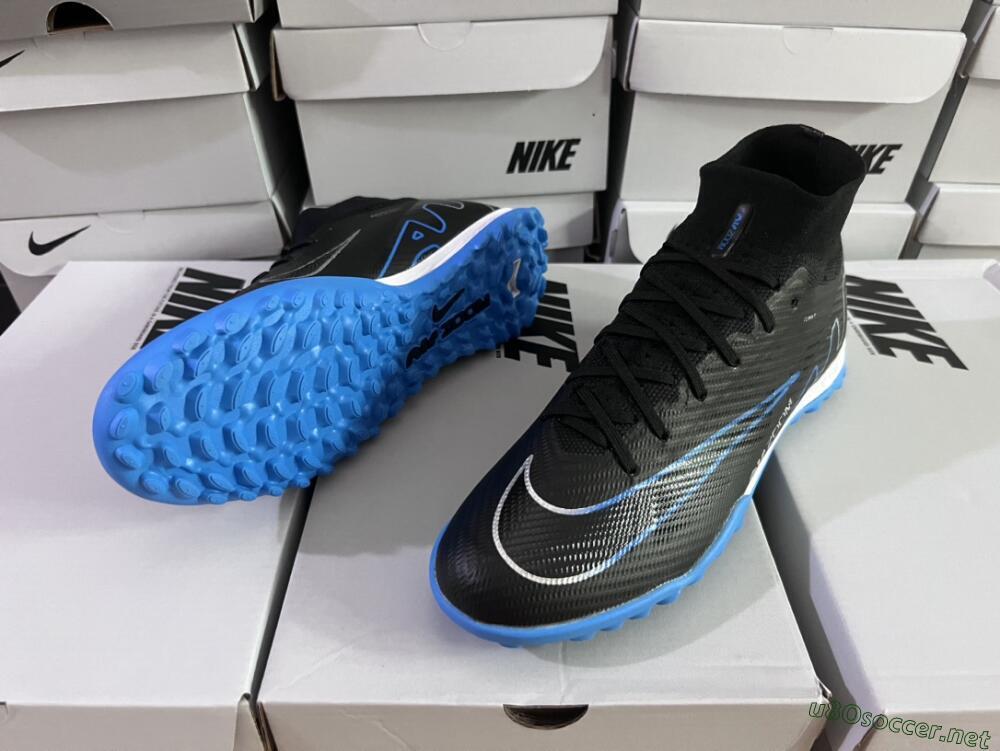 Unisex Nike Mercurial Superfly 9 Elite TF Football Shoes - Black/Blue