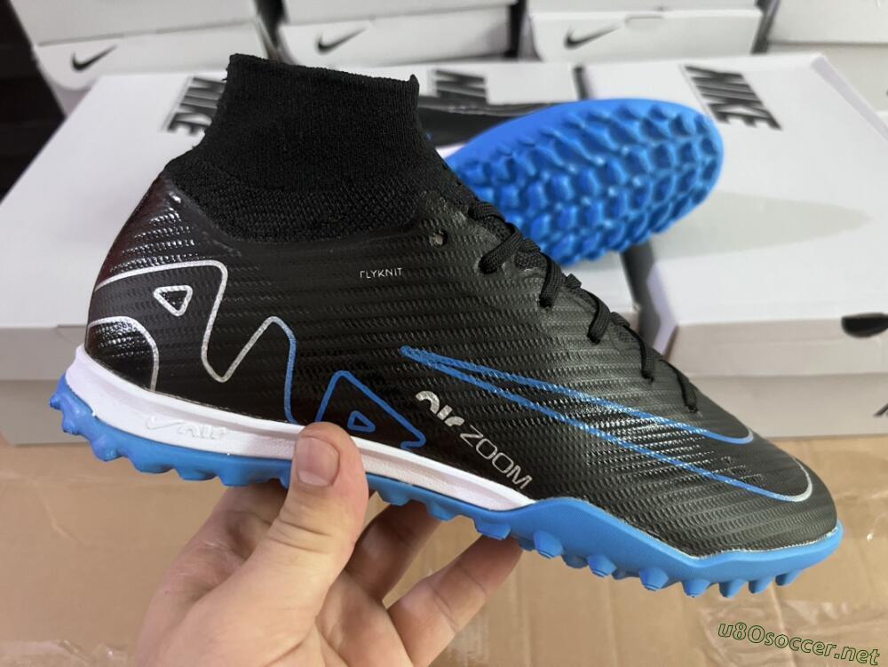 Unisex Nike Mercurial Superfly 9 Elite TF Football Shoes - Black/Blue