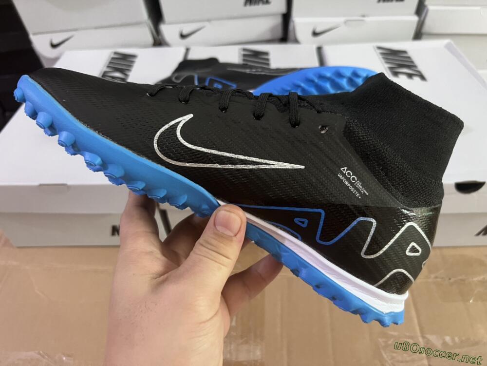 Unisex Nike Mercurial Superfly 9 Elite TF Football Shoes - Black/Blue