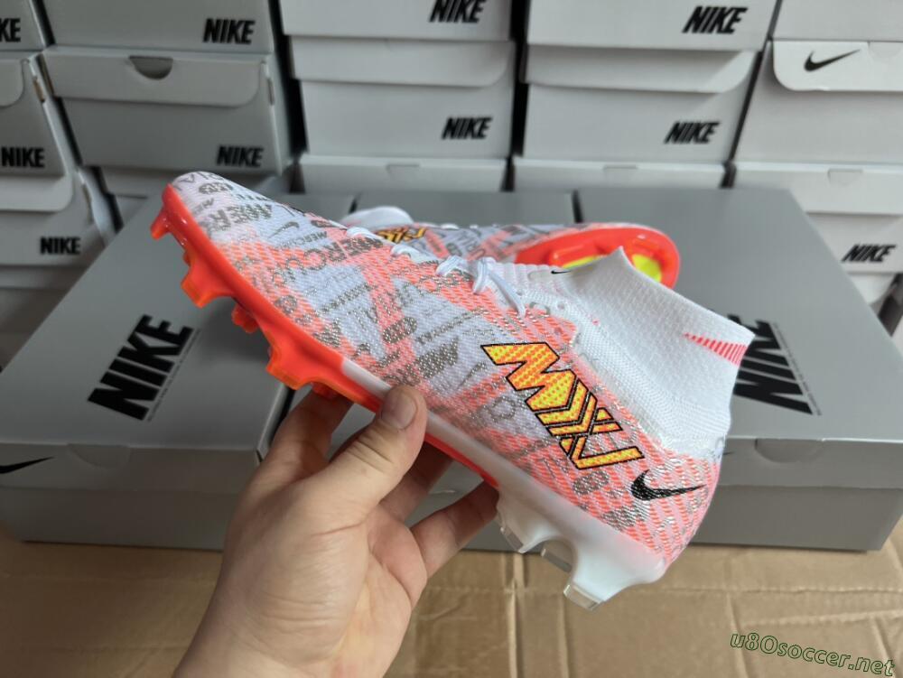 Unisex Nike Air Zoom Mercurial Superfly 9 Elite FG Football Boots - White/Orange/Sliver