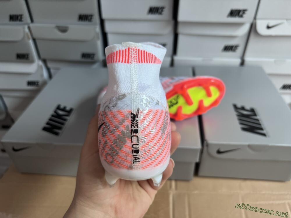 Unisex Nike Air Zoom Mercurial Superfly 9 Elite FG Football Boots - White/Orange/Sliver