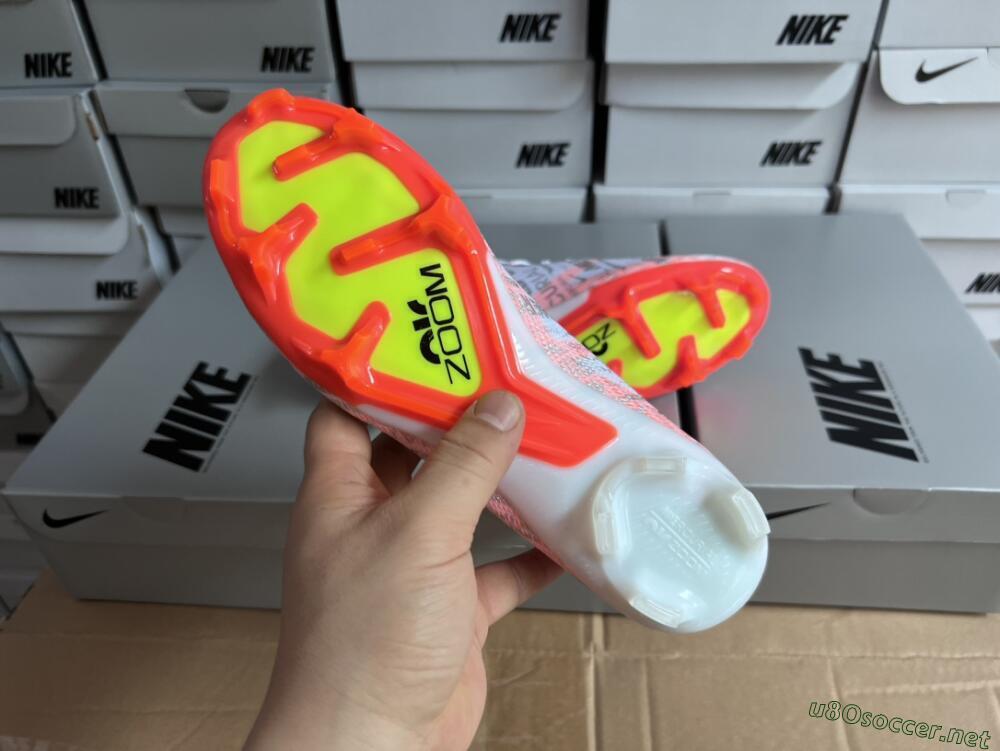 Unisex Nike Air Zoom Mercurial Superfly 9 Elite FG Football Boots - White/Orange/Sliver