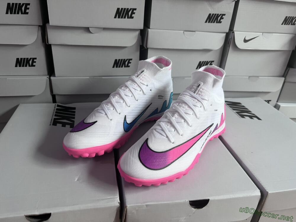 Unisex Nike Mercurial Superfly 9 Elite TF Football Shoes - White/Pink