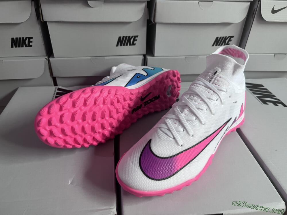 Unisex Nike Mercurial Superfly 9 Elite TF Football Shoes - White/Pink