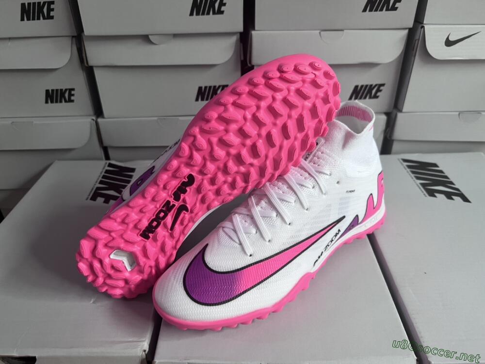 Unisex Nike Mercurial Superfly 9 Elite TF Football Shoes - White/Pink