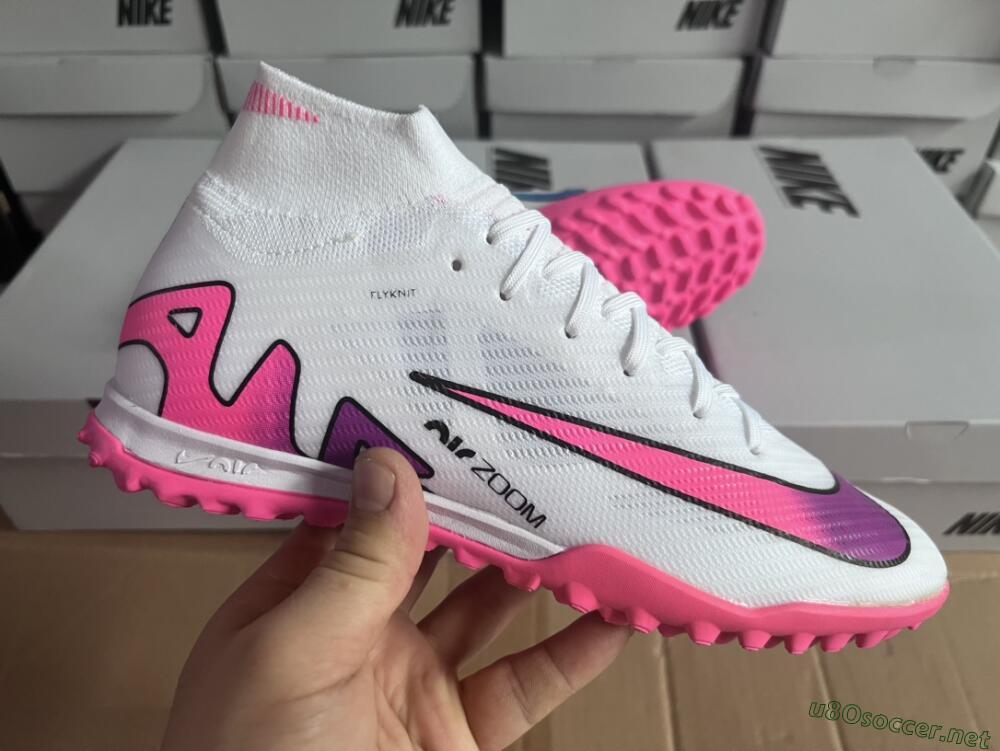Unisex Nike Mercurial Superfly 9 Elite TF Football Shoes - White/Pink