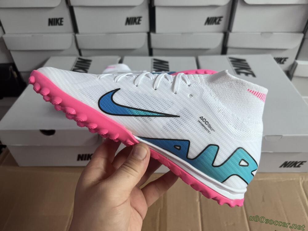 Unisex Nike Mercurial Superfly 9 Elite TF Football Shoes - White/Pink