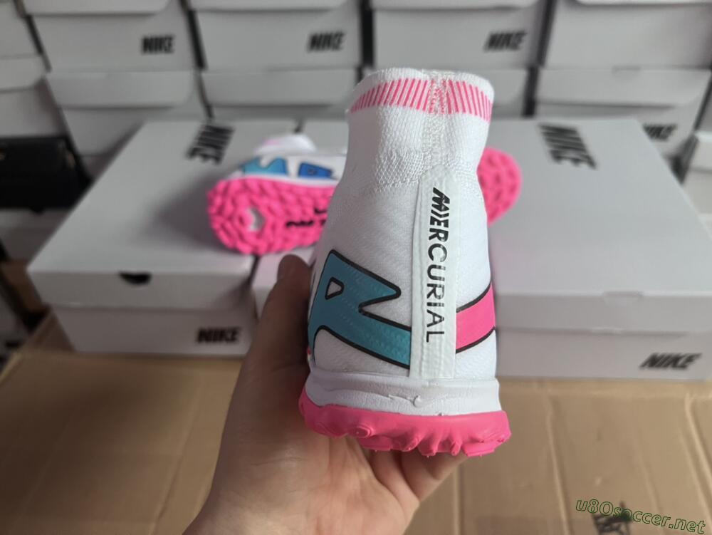 Unisex Nike Mercurial Superfly 9 Elite TF Football Shoes - White/Pink