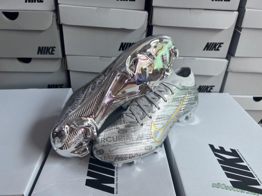 Men's Nike Air Zoom Mercurial Vapor 15 Elite FG Football Boots - Silver/Gold