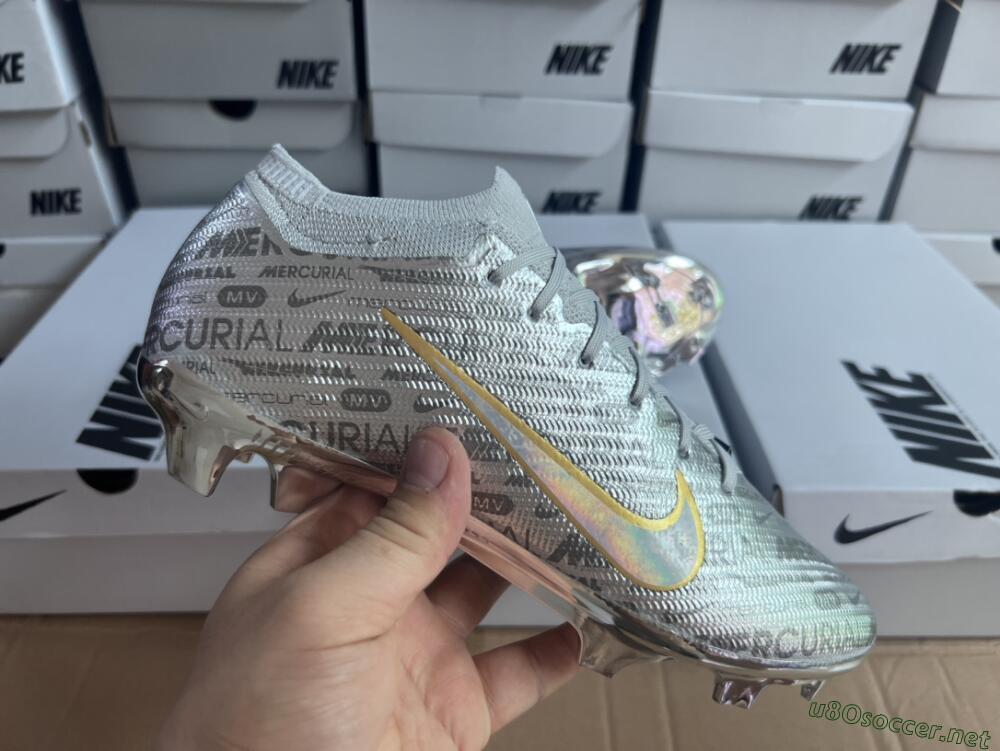 Men's Nike Air Zoom Mercurial Vapor 15 Elite FG Football Boots - Silver/Gold