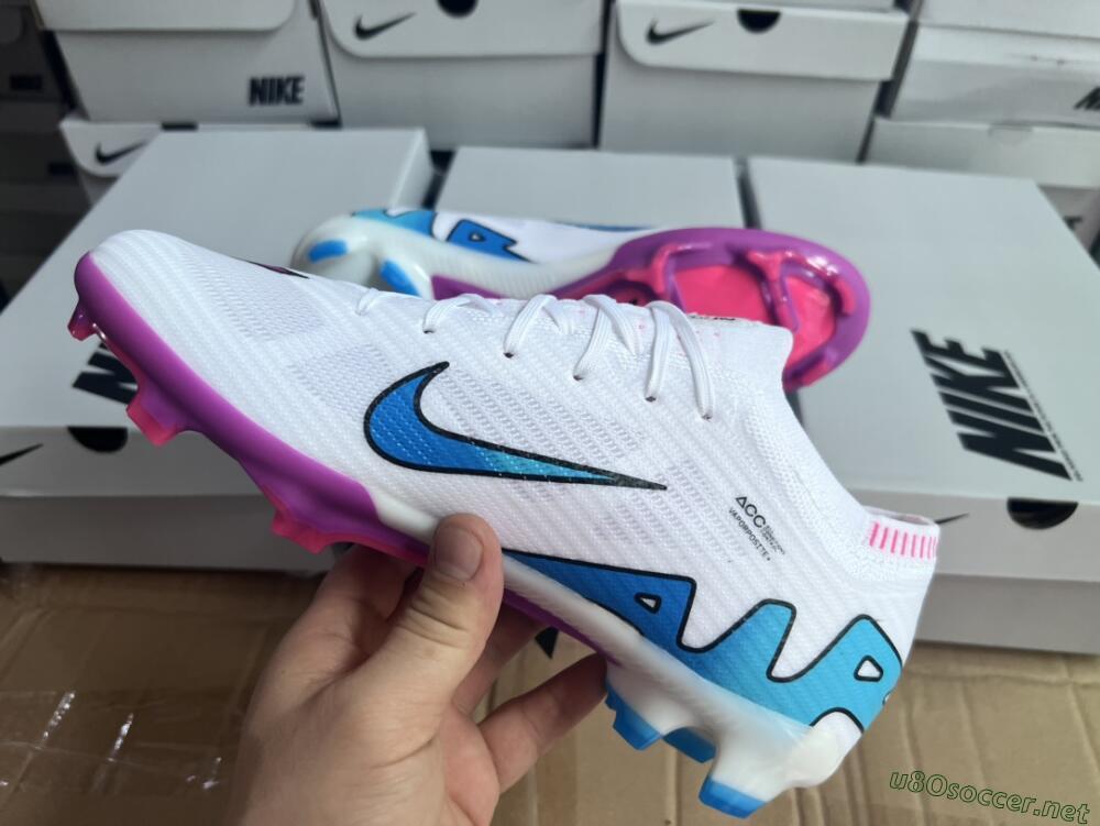 Unisex Nike Air Zoom Mercurial Vapor 15 Elite FG Football Boots - White/Pink/Purple