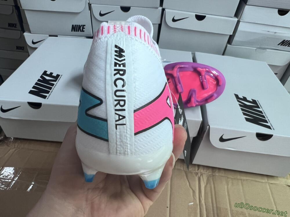 Unisex Nike Air Zoom Mercurial Vapor 15 Elite FG Football Boots - White/Pink/Purple