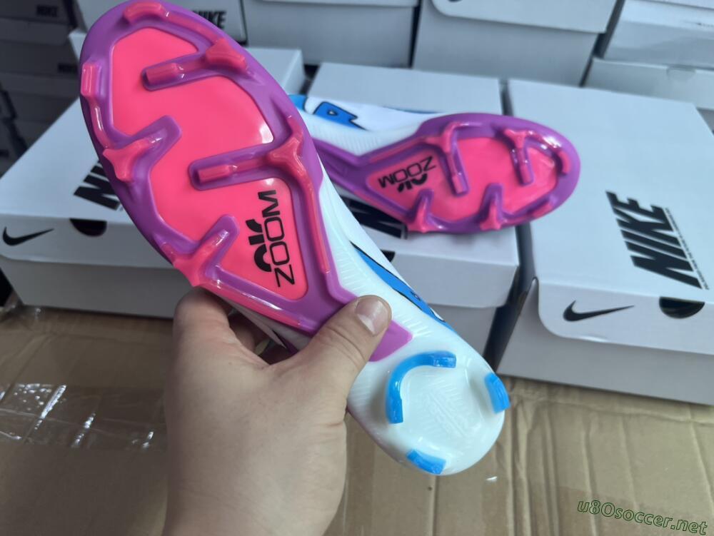 Unisex Nike Air Zoom Mercurial Vapor 15 Elite FG Football Boots - White/Pink/Purple