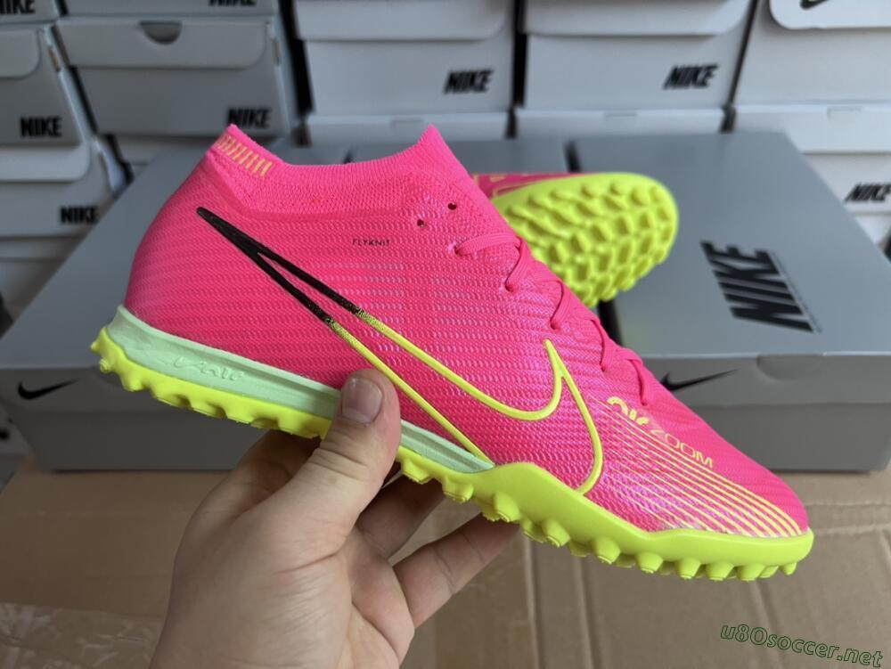 Men's Nike Air Zoom Mercurial Vapor 15 Elite TF Football Shoes - Pink/Green/Black