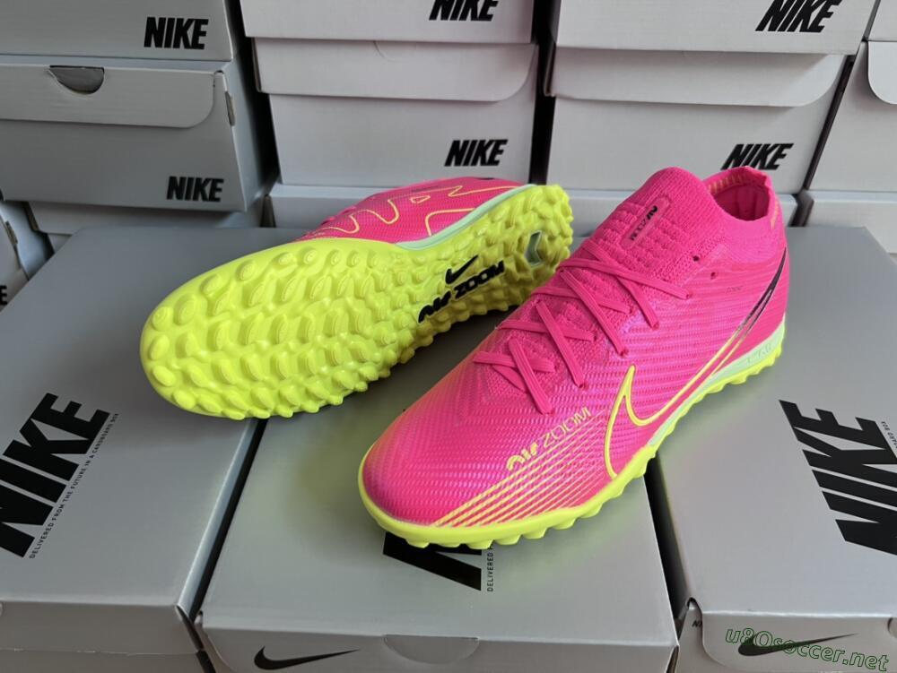 Men's Nike Air Zoom Mercurial Vapor 15 Elite TF Football Shoes - Pink/Green/Black