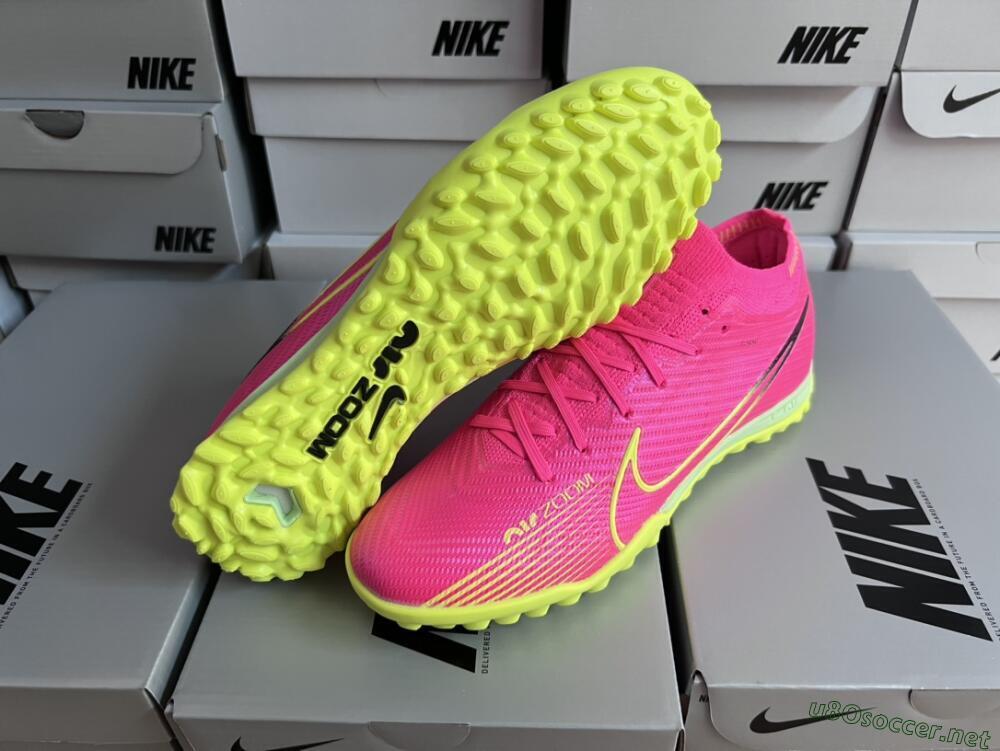 Men's Nike Air Zoom Mercurial Vapor 15 Elite TF Football Shoes - Pink/Green/Black