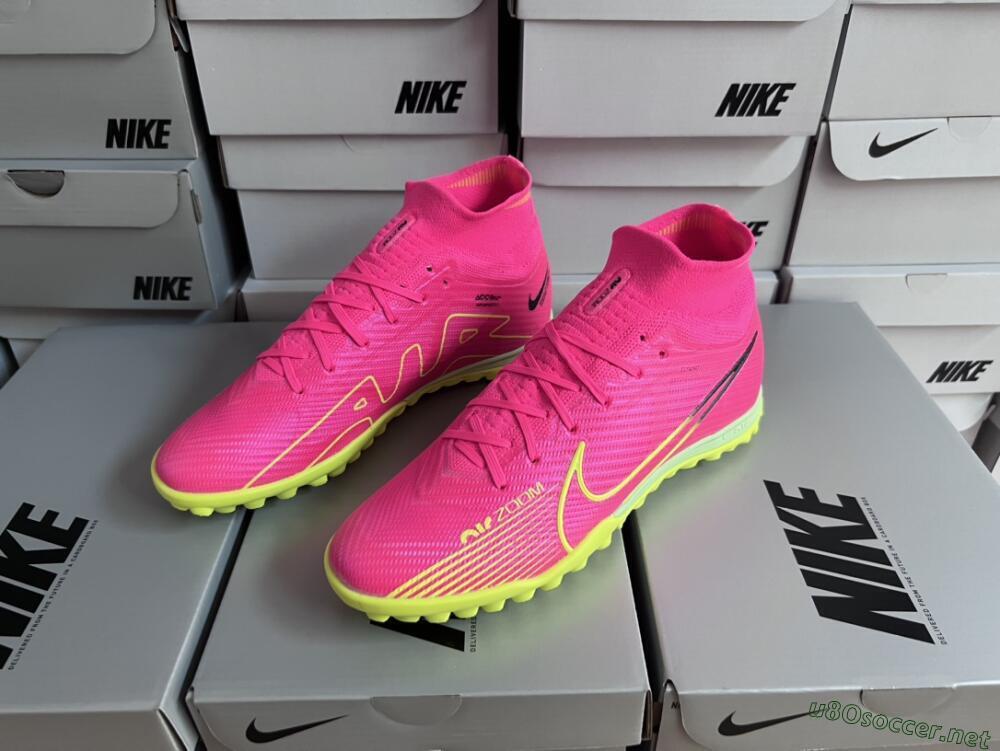 Men's Nike Air Zoom Mercurial Superfly 9 Elite TF Football Shoes - Pink/Green/Black