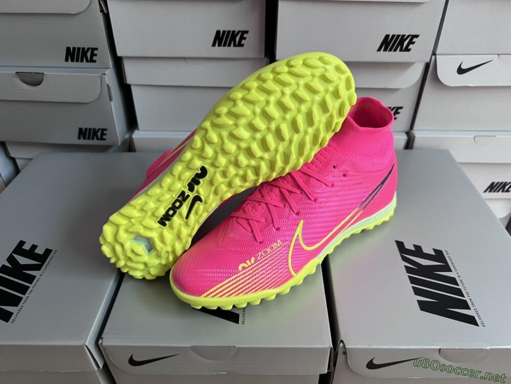 Men's Nike Air Zoom Mercurial Superfly 9 Elite TF Football Shoes - Pink/Green/Black