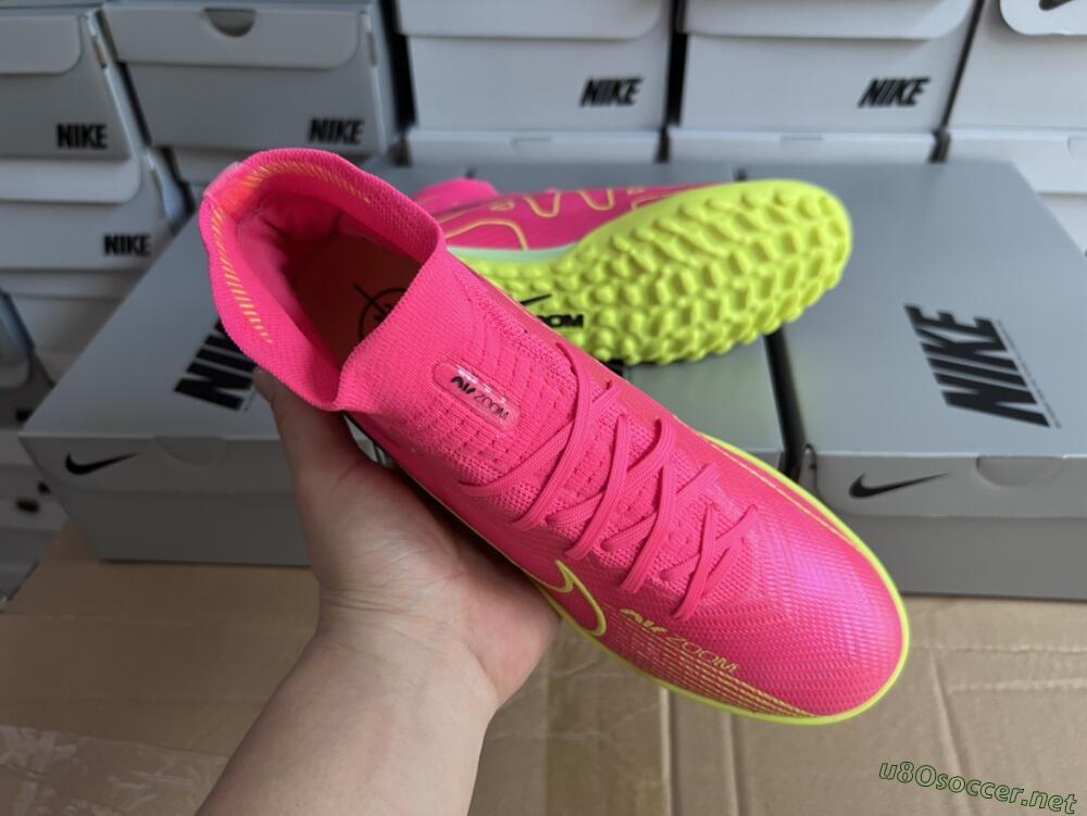 Men's Nike Air Zoom Mercurial Superfly 9 Elite TF Football Shoes - Pink/Green/Black