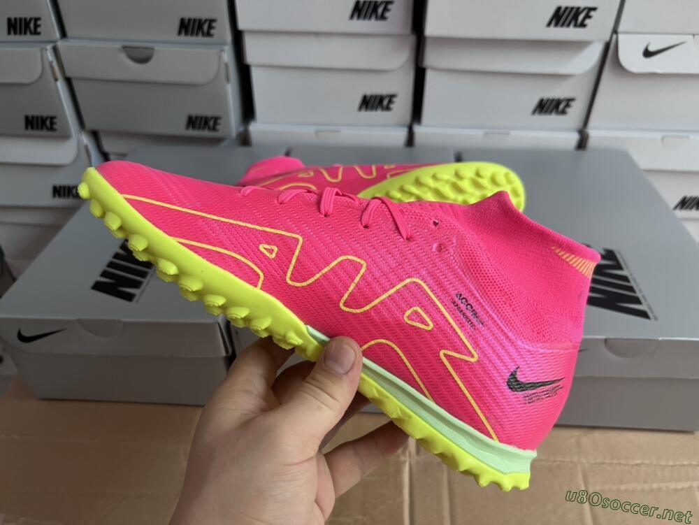 Men's Nike Air Zoom Mercurial Superfly 9 Elite TF Football Shoes - Pink/Green/Black