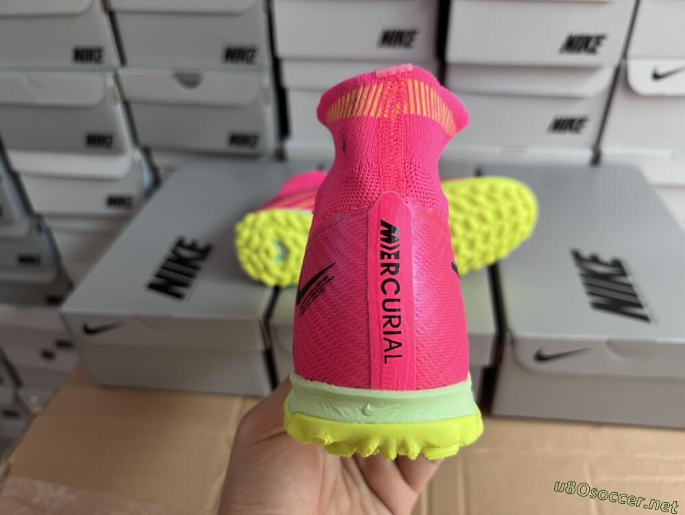 Men's Nike Air Zoom Mercurial Superfly 9 Elite TF Football Shoes - Pink/Green/Black