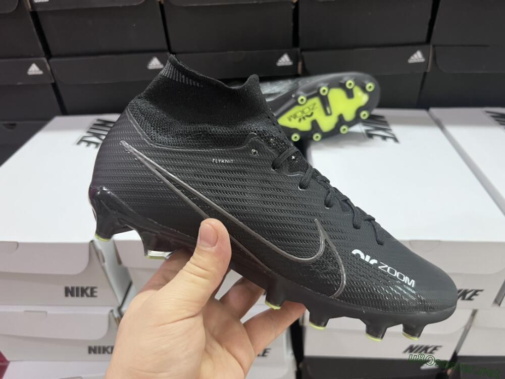 Men's Nike Air Zoom Mercurial Superfly 9 Elite AG Football Boots - Black/Green