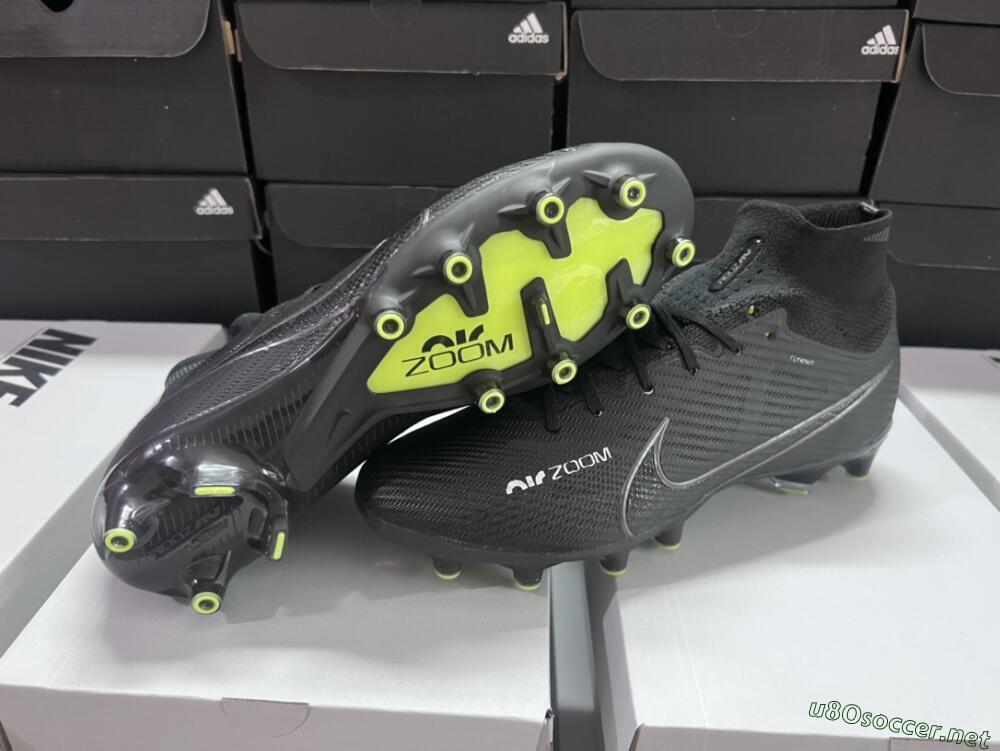 Men's Nike Air Zoom Mercurial Superfly 9 Elite AG Football Boots - Black/Green