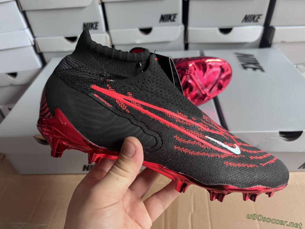 Men's Nike Phantom GX Elite DF Link FG Football Boots - Black/Red/White