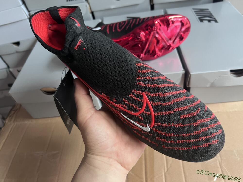 Men's Nike Phantom GX Elite DF Link FG Football Boots - Black/Red/White