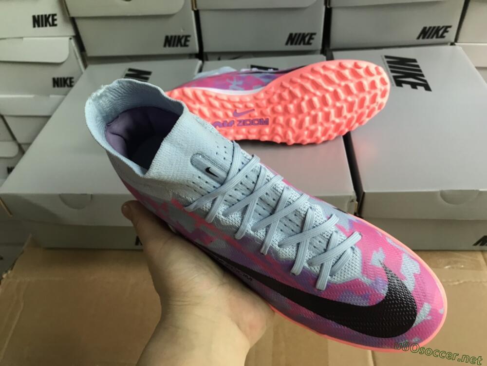 Men's Nike Air Zoom Mercurial Superfly 9 Elite TF Football Shoes - Blue/Purple/Red