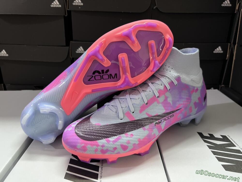 Unisex Nike Air Zoom Mercurial Superfly 9 Elite FG Football Boots - Blue/Purple/Pink