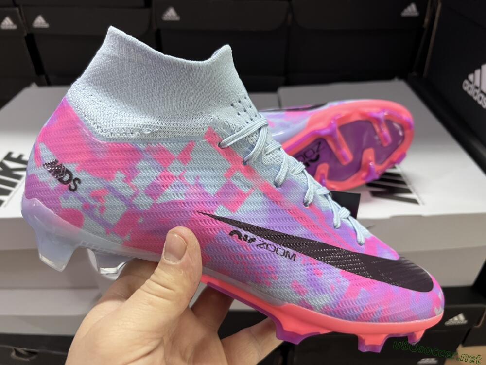 Unisex Nike Air Zoom Mercurial Superfly 9 Elite FG Football Boots - Blue/Purple/Pink