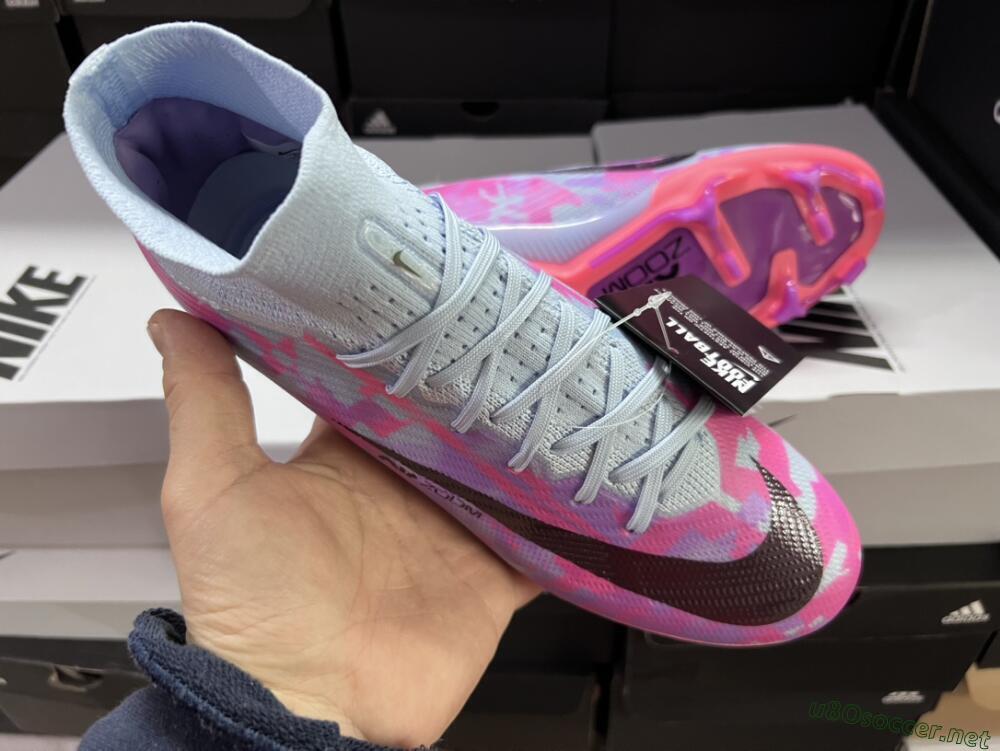 Unisex Nike Air Zoom Mercurial Superfly 9 Elite FG Football Boots - Blue/Purple/Pink