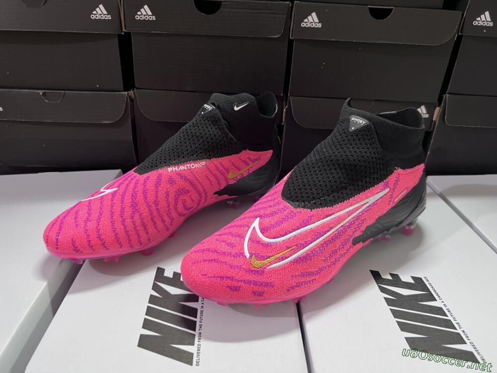 Men's Nike Phantom GX Elite DF Link FG Football Boots - Pink/Black