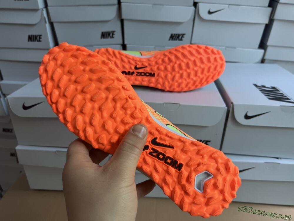 Unisex Nike Air Zoom Mercurial Vapor 15 Elite TF Football Shoes - Green/Black/Orange