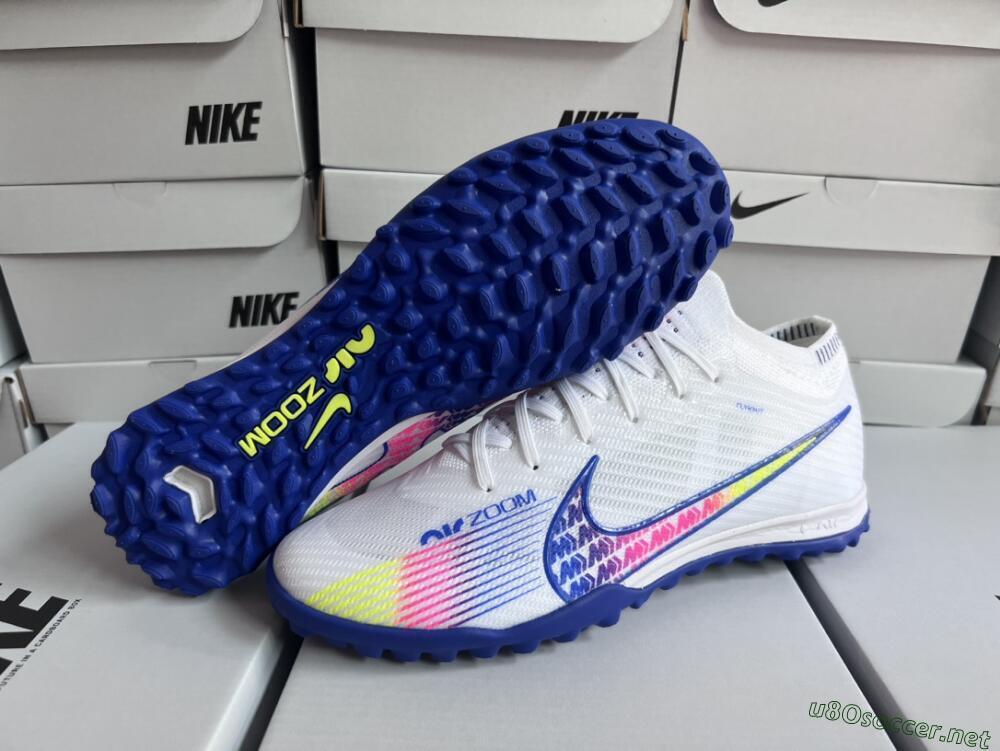 Men's Nike Air Zoom Mercurial Vapor 15 Elite TF Football Shoes - White/Blue/Pink