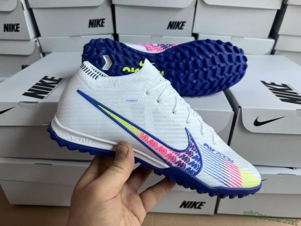 Men's Nike Air Zoom Mercurial Vapor 15 Elite TF Football Shoes - White/Blue/Pink