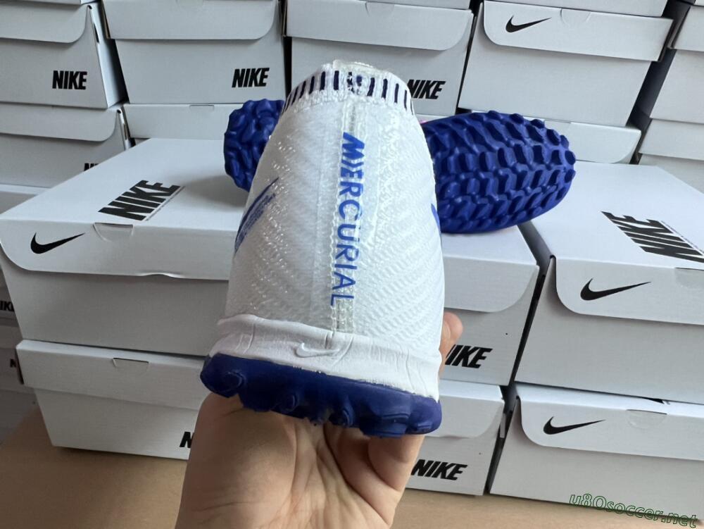 Men's Nike Air Zoom Mercurial Vapor 15 Elite TF Football Shoes - White/Blue/Pink